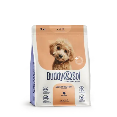 Buddy&Sol Superpremium MONOPROTEIN МОНОПРОТЕИН ПОЛНОРАЦИОННЫЙ СУХОЙ КОРМ СУПЕРП…