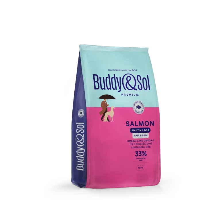 Buddy&Sol HAIR & SKIN Полнорационный сухой корм премиум-класса с лососем для вз…