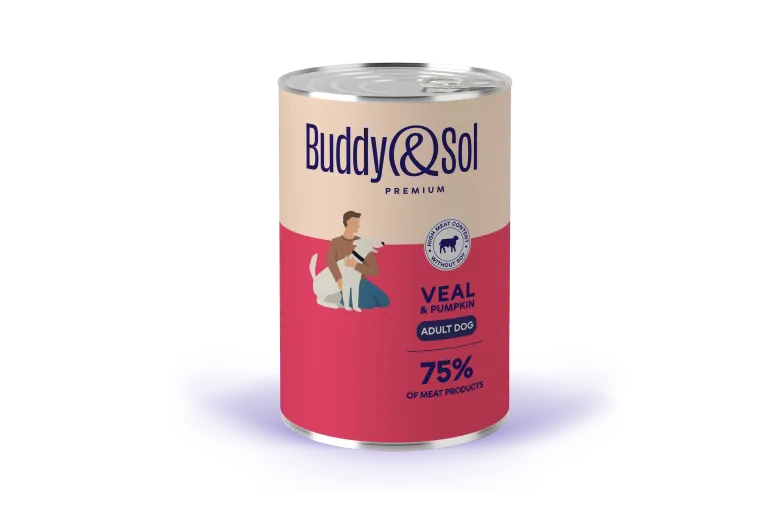 Buddy&Sol ADULT Влажный корм премиум-класса для собак всех пород (телятина с ты…
