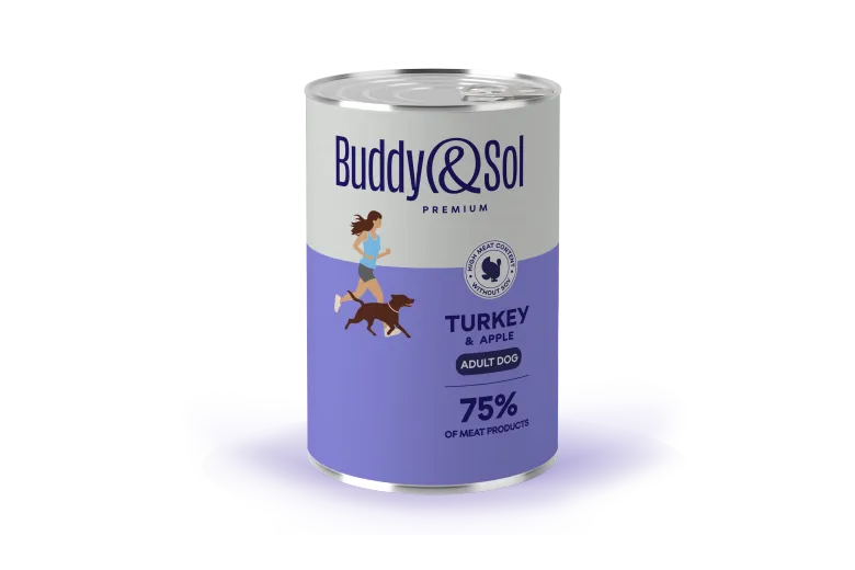 Buddy&Sol ADULT Влажный корм премиум-класса для собак всех пород (индейка с ябл…
