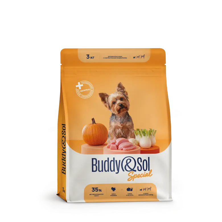 Buddy&Sol Special Полнорационный сухой корм суперпремиум-класса с индейкой, тык…