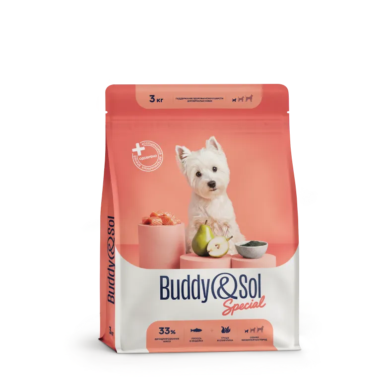Buddy&Sol Special Полнорационный сухой корм суперпремиум-класса с лососем и инд…