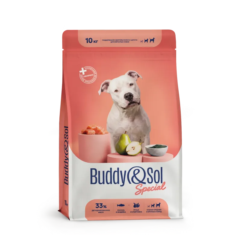Buddy&Sol Special Полнорационный сухой корм суперпремиум-класса с лососем и инд…