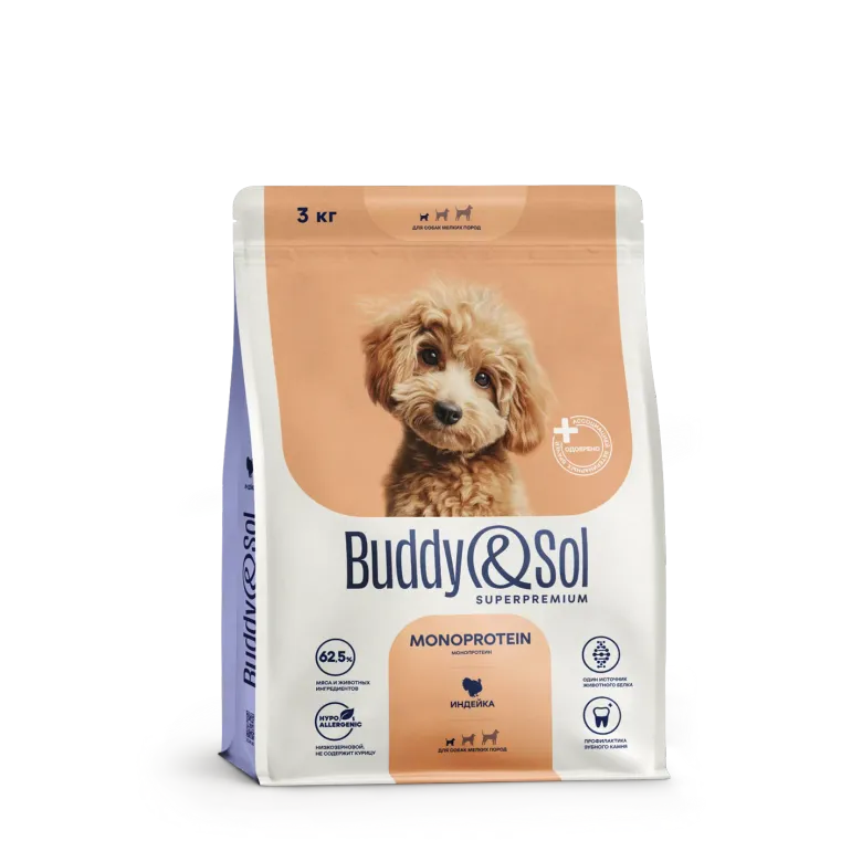Buddy&Sol Superpremium MONOPROTEIN МОНОПРОТЕИН ПОЛНОРАЦИОННЫЙ СУХОЙ КОРМ СУПЕРП…